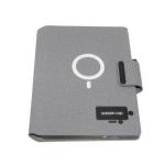 Pu Leather Led Logo Power Bank Wireless Charging Notebook Luxury Magnetic Attraction for sale