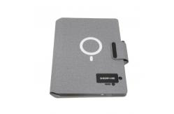 China Pu Leather Led Logo Power Bank Wireless Charging Notebook Luxury Magnetic Attraction supplier