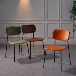 High Resilience Cafe Dining Chair Restaurant Leather Chair Breathable for sale