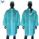 Open Fronted Custom White PP SMS Microporous Uniform Visitor Coat for sale
