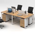 4 Way Linear Straight Office Desk Wood Modular Workstation Table for sale