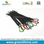 Plastic Extendable Black Coiled Plier Protecting Coil Lanyard w/Aluminum Carabiners for sale