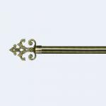 Anti-Brass Iron Curtain Rod 2m/2.5m With Accessories Pattern Curtain Finials For Window Decoration for sale