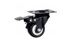 China Smooth Rolling Industry Wheel Barrow Black Polyurethane Caster Wheel for Heavy Duty supplier