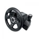 Black Wired USB Force Feedback Steering Wheel And Pedals For Computer for sale