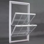 Vertical Sliding Glass UPVC Double Glazed Sash Windows Vinyl Anti Theft for sale
