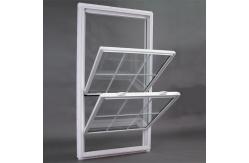 China Vertical Sliding Glass UPVC Double Glazed Sash Windows Vinyl Anti Theft supplier