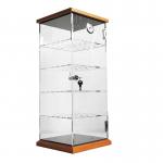 Acrylic Cigarette Display Case Stands Wood Base Locking 4 Shelves Tobacco Store for sale