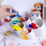 Office 9 Tall Cups Multi Function Pen Holder Desk Storage Organizer for sale