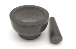 China Handmade FDA Granite Stone Mortar And Pestle Black Grinding supplier