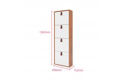 China 4 Tiers Simply White Shoe Organizer With Leather Simple Handle supplier