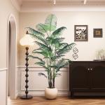 5ft 6FT 7ft Fake Tropical Palm Plant, Artificial Palm Tree, Pre Potted Faux Greenry Plant for House Living Room Outside Patio Office Home for sale