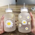 480ml Milk Juice Cute Water Bottle With Scale Portable Transparent