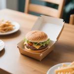 Customized Printing Fast Food Packaging Paper Hamburger  Fries Takeaway Boxes for sale