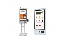 China Custom Logo Self Service Ordering Kiosk with Ticket Printing / QR Scanner supplier