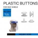 Face Shield Mask White Plastic Snap Button 10mm 2 Parts Certification CE FDA for sale