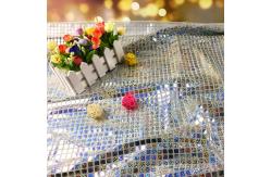 China Iridescent Holographic Lurex Metallic Sequin Fabric 112cm Width Heavyweight supplier