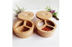 China Spice And Seasonings Bamboo Kitchen Utensils Salt Box With Spoon supplier