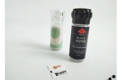 China Simple Salt and Pepper Acrylic Grinder Glass Bottle with Plastic Lid Spice Grinder supplier