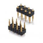 Custom 5.08mm Pitch Pogo Pin Connector Male 8 Pin 4.0mm Three Row Spring Loaded for sale