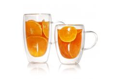 China Customized Double Wall Glass Juice Latte Cup 450ml 600ml supplier