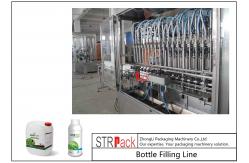 China Liquid Bottle Filling Line With Bottle Capping Machine And Double Side Labeling Machine supplier