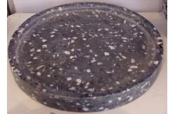 China Dia. 22  X 2cm Terrazzo Stone Serving Tray Polished supplier