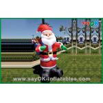Custom Christmas Inflatable Holiday Decorations Santa Claus Oxford Cloth for sale