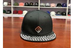 China High quality customized flat brim metal rivet shose buckle 6panel snapback hats caps supplier