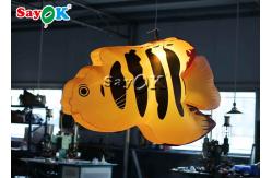 China Amusement Parks Yellow Tropical Fishes 2m Inflatable Lighting Decoration supplier