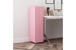 China Blue Knock Down 10 Drawers Mobile Metal File Cabinet supplier