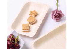 China Biodegradable Rectangular Disposable Wooden Plates tableware 200×125×20mm supplier