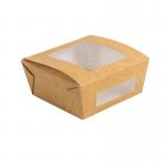 PE Lined Recycled 30oz Brown Paper Bowls Wholesale Custom Size Accepted Fast Food Kraft Take Away Paper Salad Boxes for sale