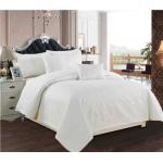White Quilts 5pcs Microfiber Bedding Set Quilt Pillowshams Pillow for sale