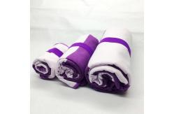 China Thin Recycled Microfiber Suede Towel Striped Beach Towel Summer Quick Dry supplier