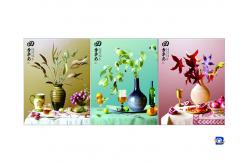China 3D 30x40cm Triple Transition Flower Wall Poster 3 Images For Restaurant supplier