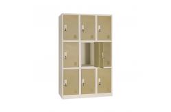 China Office 9 Doors Hygienic Metal Lockers With Handle Lock Knock Down Structure supplier