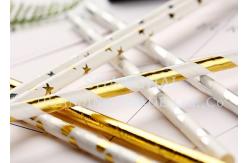 China Gold And Silver Metallic Paper Straws Juice Milkshake Paper Smoothie Straws supplier