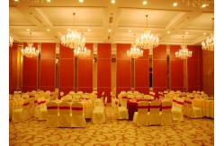 China Red Sliding Folding Partitions Movable Walls For Exhibition Place supplier