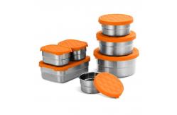 China 350ml Metal Food Storage Containers Stackable With Leak Proof Silicone Lids supplier