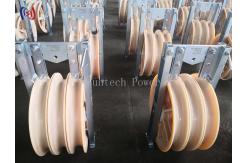 China Aluminium Sheave 60KN Large Diameter Rope Pulley Universal Stringing Block Rubber Lined supplier