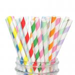 Colorful Attractive Paper Party Straws To Decorate Birthday Parties Baby Showers for sale
