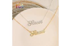 China SS304L Sparkling Name Necklace With Elegant Nameplate Pendant supplier