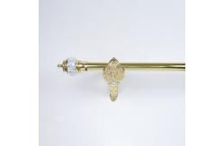 China Aluminum Golden 25mm Iron Curtain Rod Capped Glass Finial With Double Bracket supplier