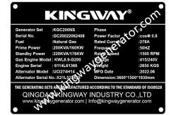 China Natural Gas 3 Phase Generator 220KW 275KVA Powered By Cummins Engine supplier