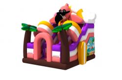 China 5.8x6x6m Commercial Inflatable Water Slides Flamingo Beach Coconut Tree Theme supplier