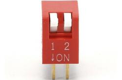 China Dial Code Dp-2 Red Case Golden Pins DIP Switch 8 Position 5P supplier