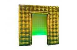 China Inflatable Led 360 Photo Booth Enclosure Golden Inflatable Photo Booth With Camera supplier