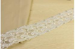 China Crochet Ivory Lace Ribbon Multi Creations 23mm Width Bugles Equipped supplier