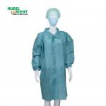 China Anti Dust PP/SMS/Microporous/Tyvek Disposable Protective Lab Coat With Elastic Wrists for sale